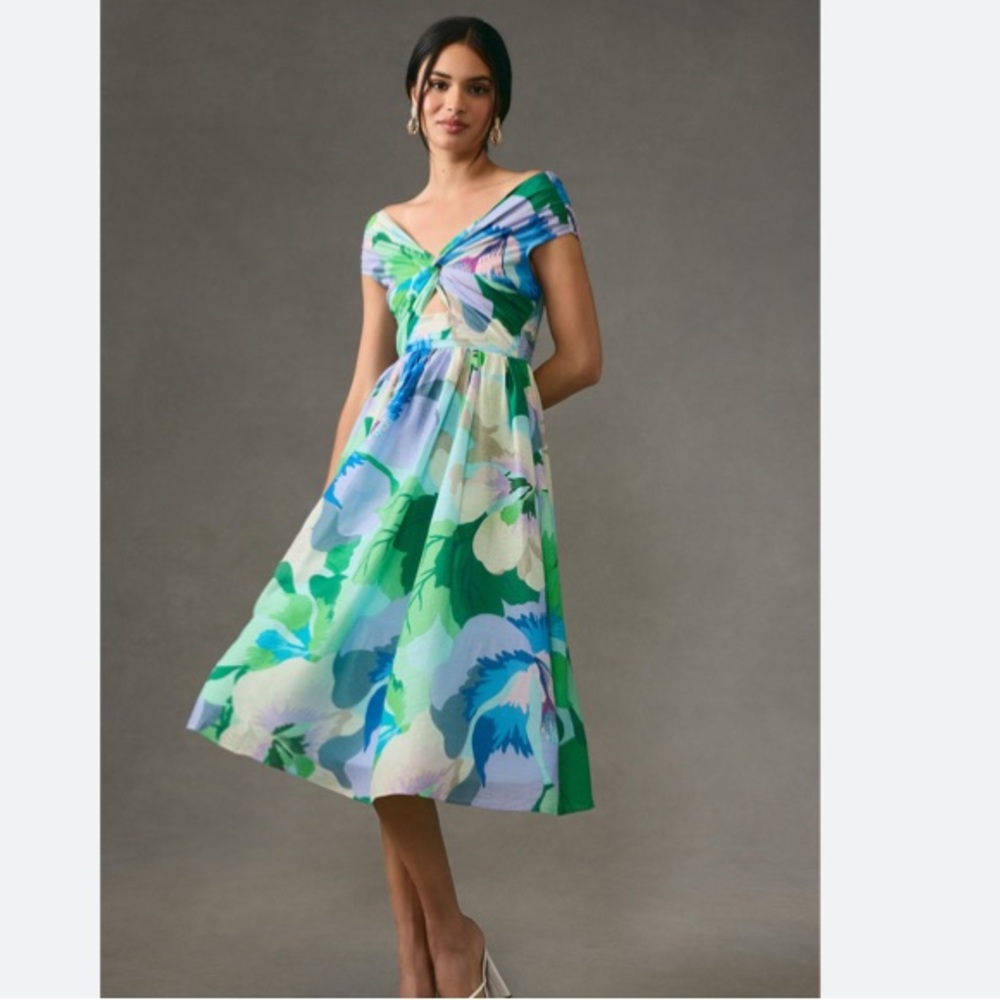 HOPE FOR FLOWERS BY TRACY REESE TWIST-FRONT CUTOUT DRESS